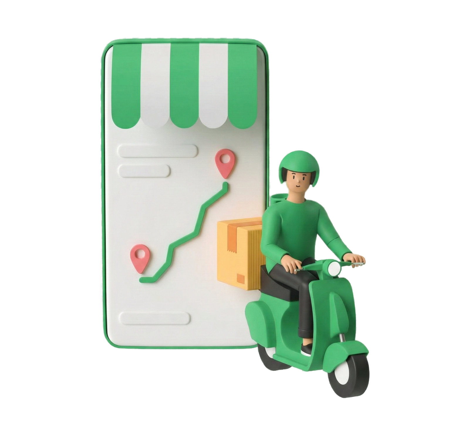 Delivery courier on scooter